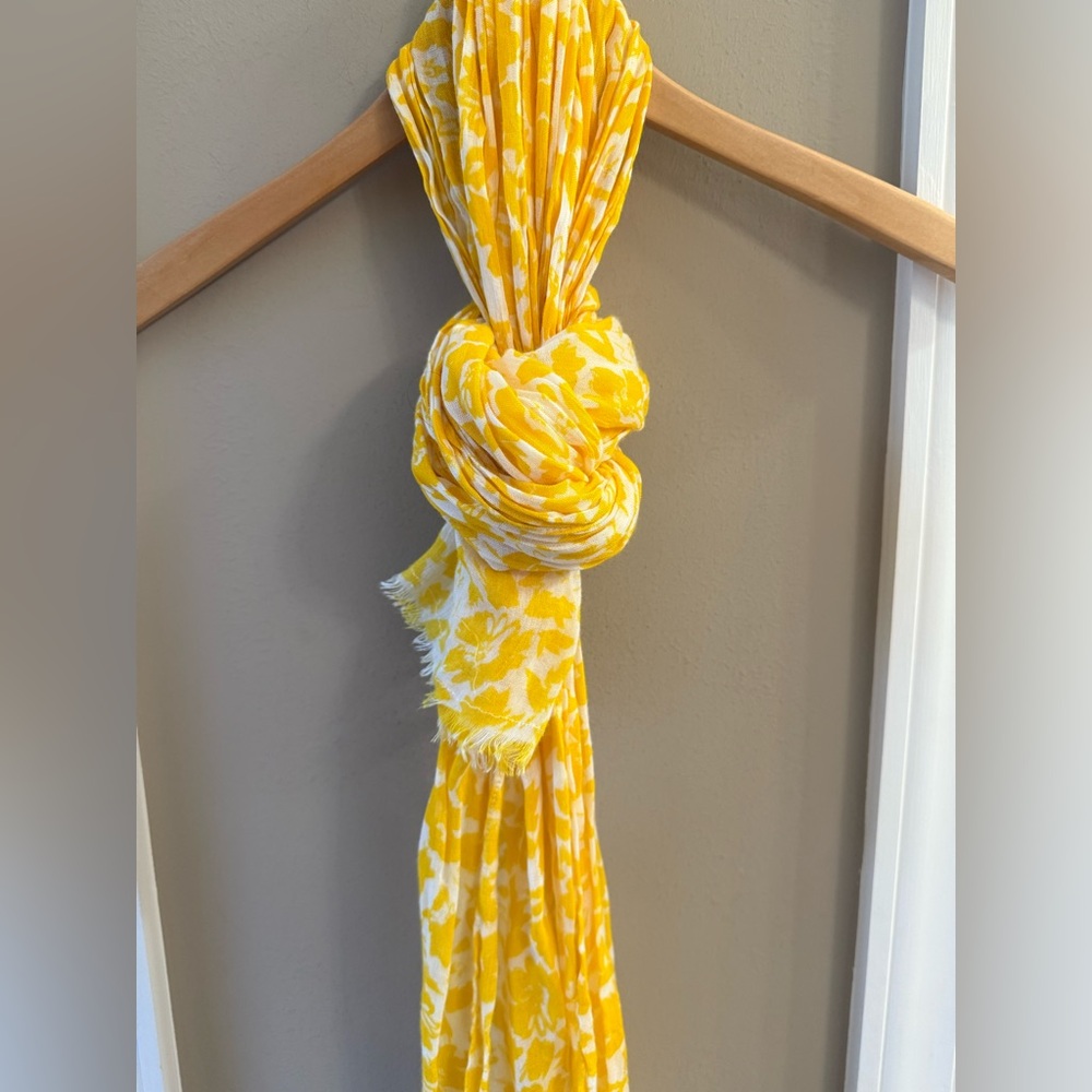 GAP Yellow Floral Patterned Long Lightweight Scarf